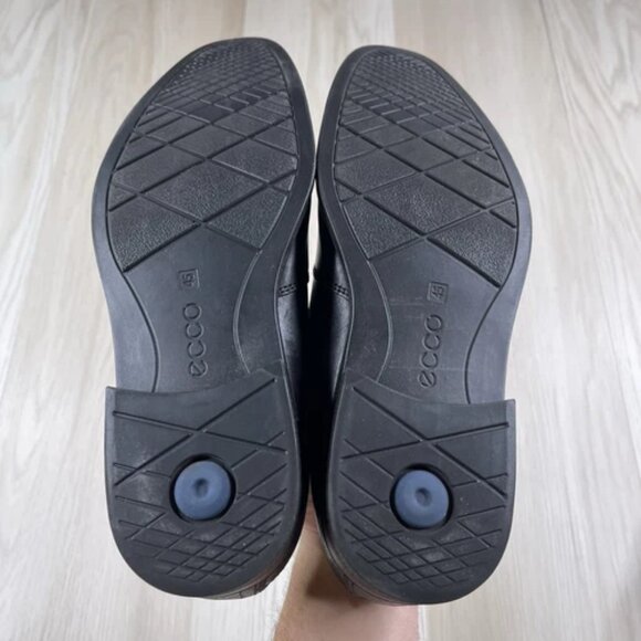 Ecco Mens Black Shoes Size 45 Leather Loafer Slip On - Picture 10 of 12